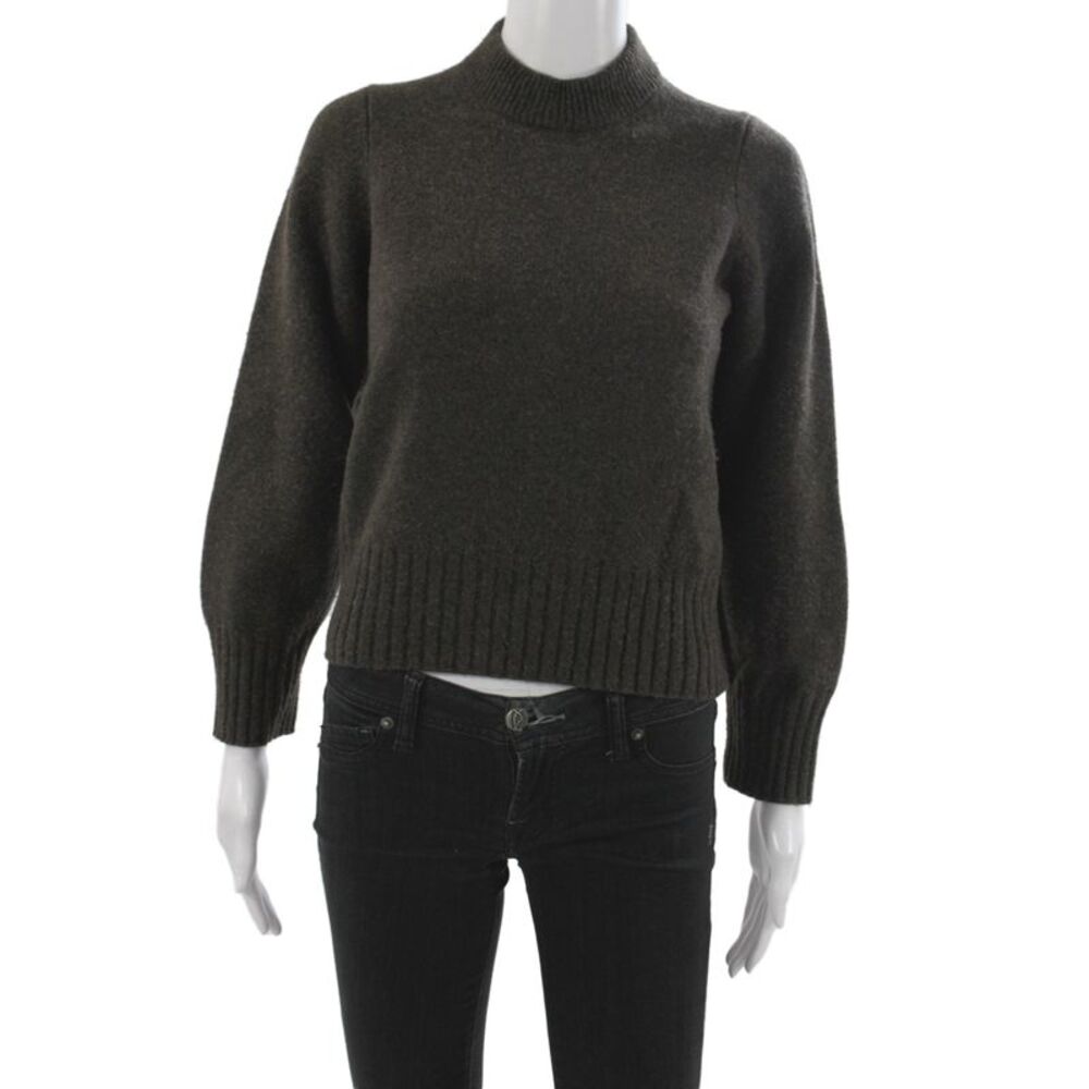 Reformation Women Pullover Sweater Brown Mock Neck Long Sleeve Size XS